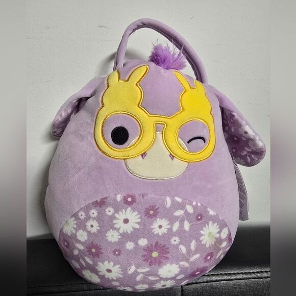 New 2025 Squishmallows Delzi the Donkey with Peeps glasses Plush Easter Basket - Picture 1 of 6
